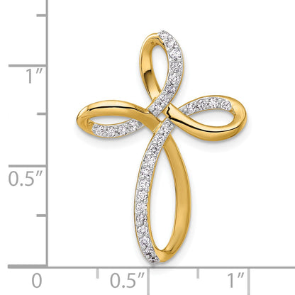 14k 1/3 carat Diamond Cross Omega Slide
