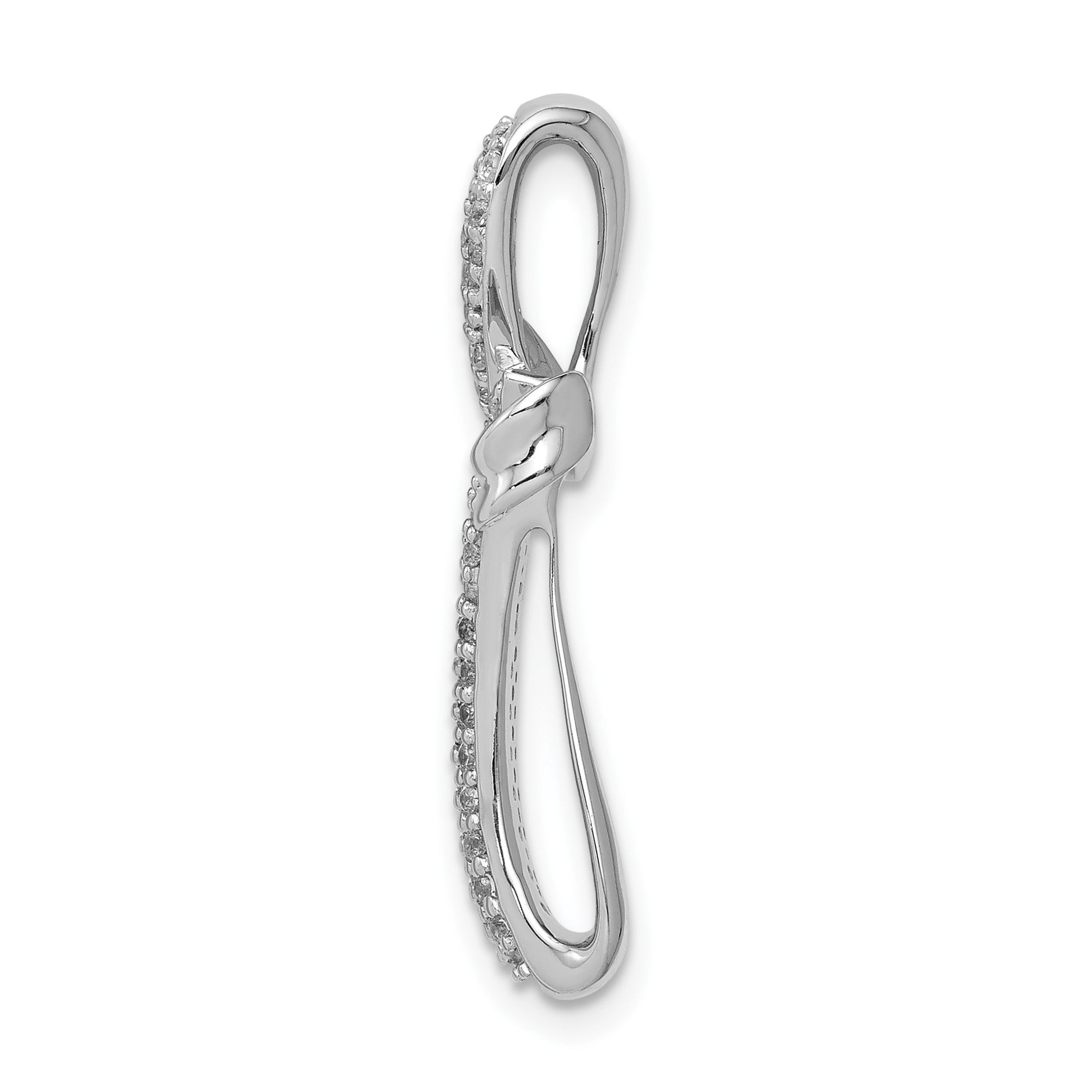 14k White Gold 1/4 carat Diamond Cross Chain Slide