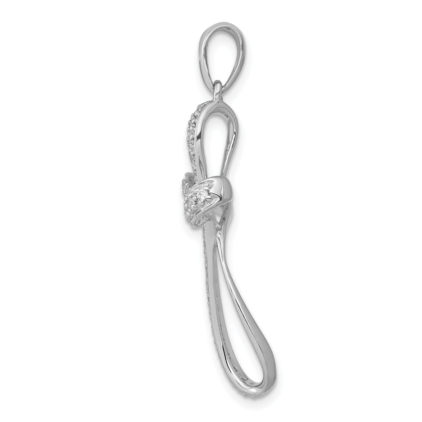 14k White Gold 1/5 carat Diamond Cross Pendant