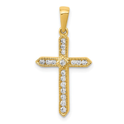 14k 1/4ct. Diamond Cross Pendant