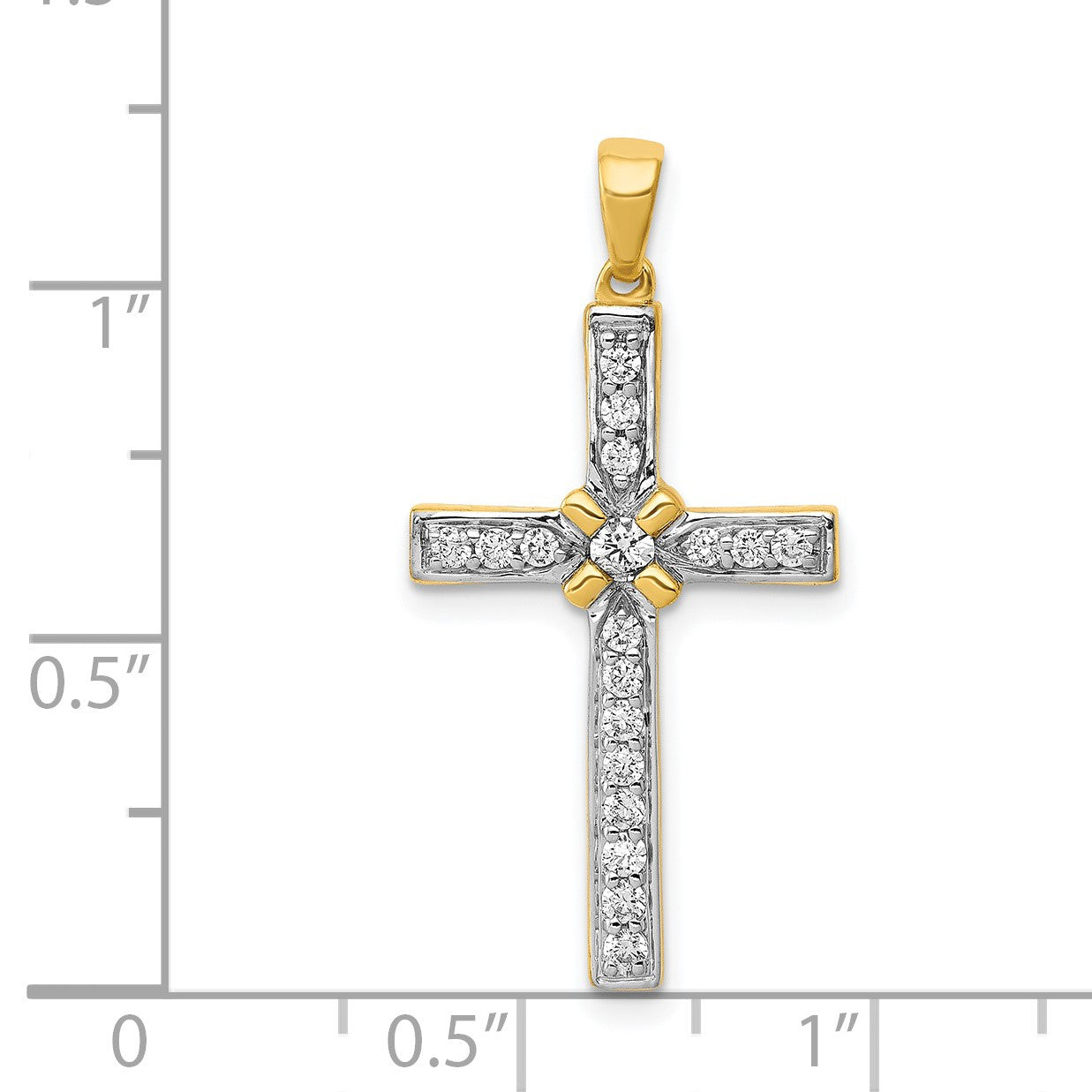 14k 1/3 carat Diamond Cross Pendant