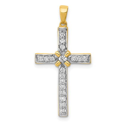 14k 1/3 carat Diamond Cross Pendant