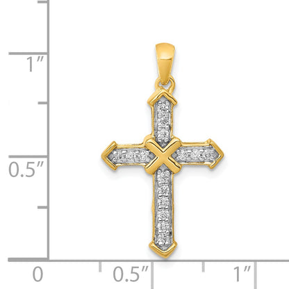 14k 1/5 carat Diamond Passion Cross Pendant