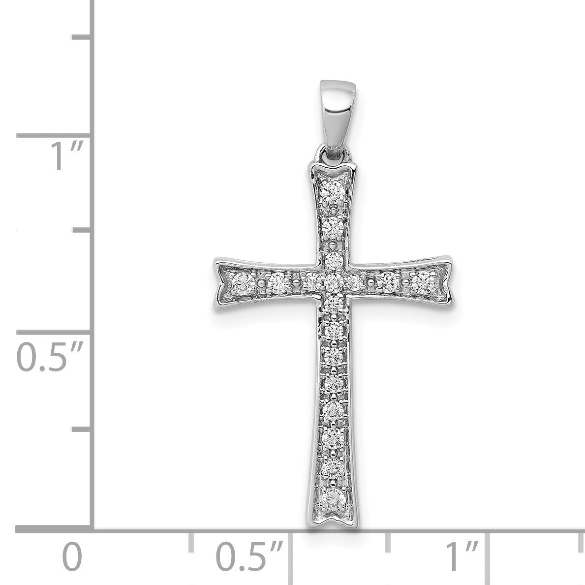 14k White Gold 1/5 carat Diamond Cross Pendant