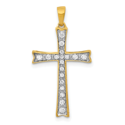 14k  1/5 carat Diamond Cross Pendant