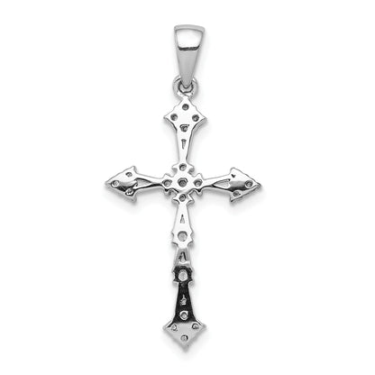 14k White Gold 1/4 carat Diamond Cross Pendant