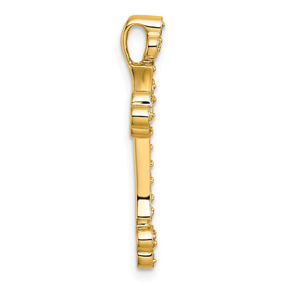 14k 1/2 carat Diamond Budded Cross Chain Slide