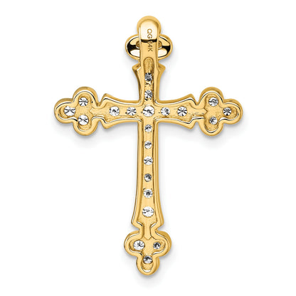 14k 1/2 carat Diamond Budded Cross Chain Slide