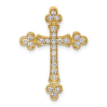 14k 1/2 carat Diamond Budded Cross Chain Slide