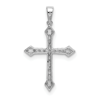 14k White Gold 1/10 carat Diamond Cross Pendant