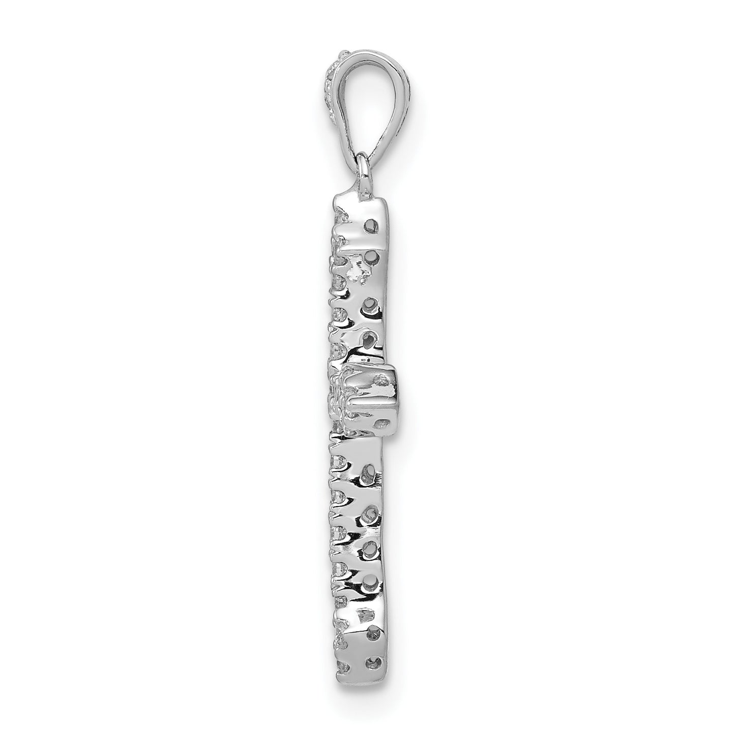 14k White Gold 1/4 carat Diamond Cross Pendant