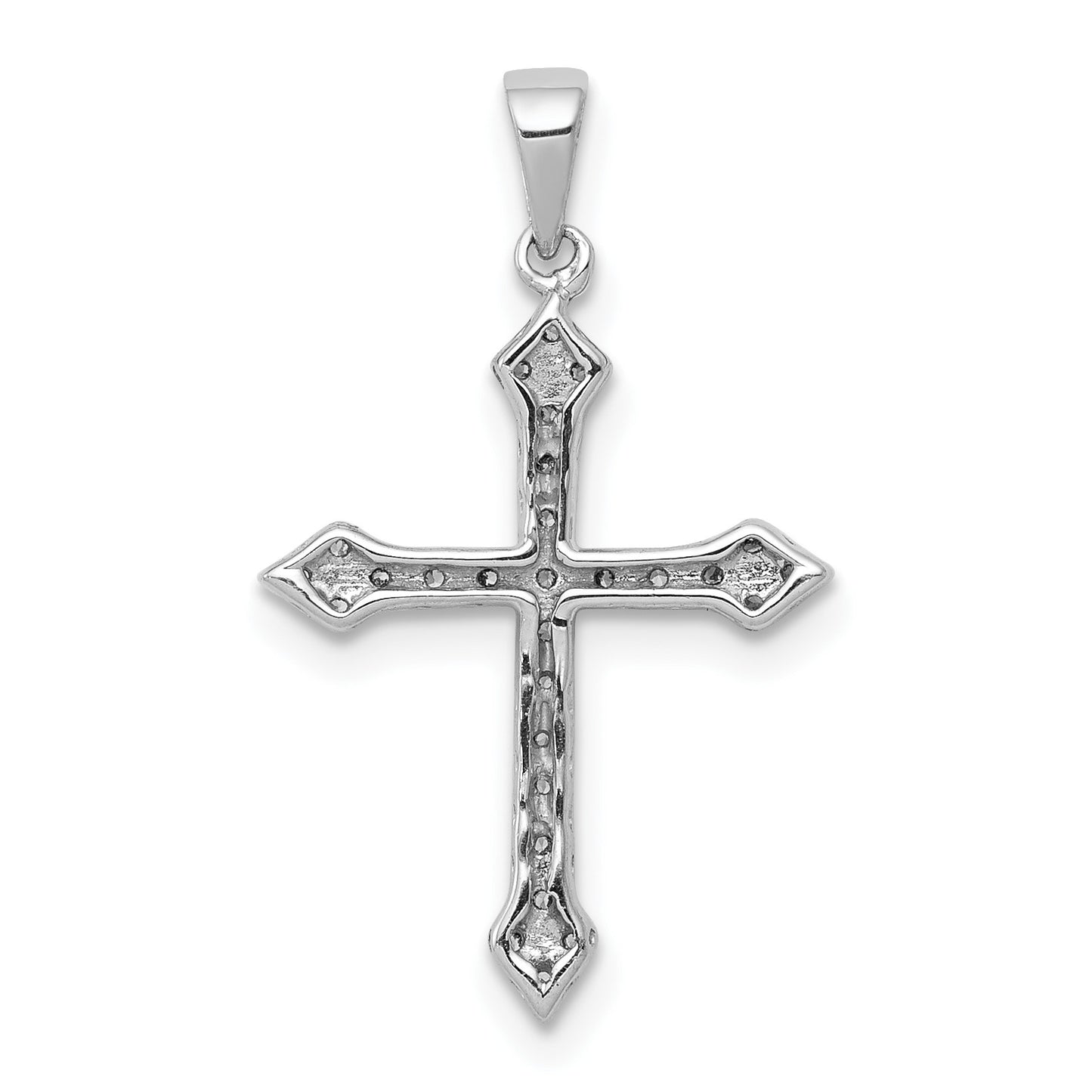 14k White Gold 1/4 carat Diamond Cross Pendant