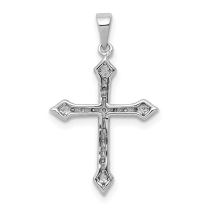 14k White Gold 1/4 carat Diamond Cross Pendant
