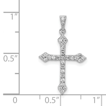 14k White Gold 1/4 carat Diamond Cross Pendant