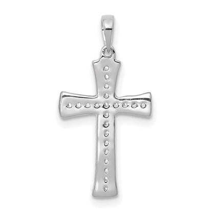 14k White Gold 1/10 carat Diamond Cross Pendant