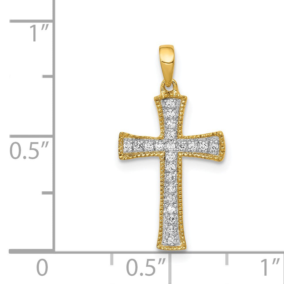14k  1/10 carat Diamond Cross Pendant