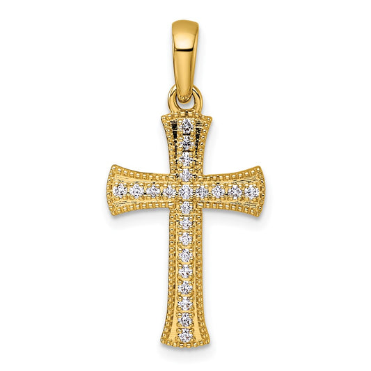 14k  1/4 Diamond Cross Pendant