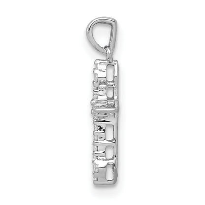 14k White Gold 1/15 carat Diamond Cross Pendant