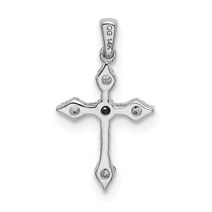 14k White Gold 1/15 carat Diamond Cross Pendant