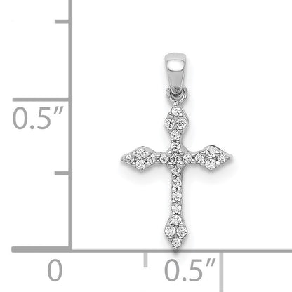 14k White Gold 1/15 carat Diamond Cross Pendant