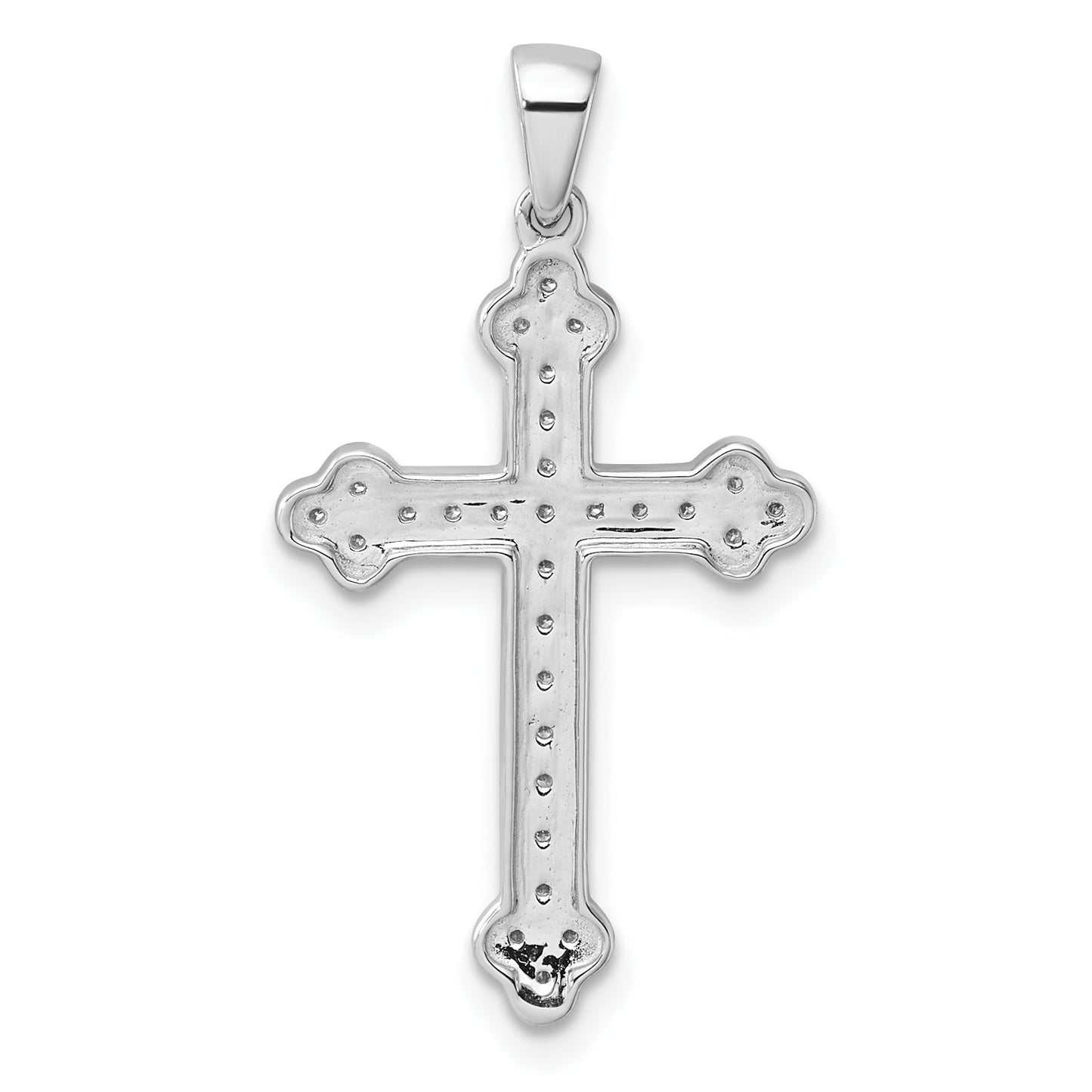 14k White Gold 1/10 carat Diamond Cross Pendant