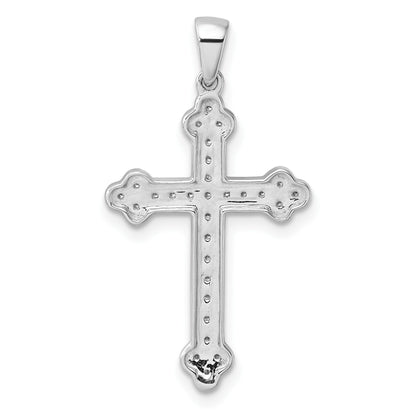 14k White Gold 1/10 carat Diamond Cross Pendant