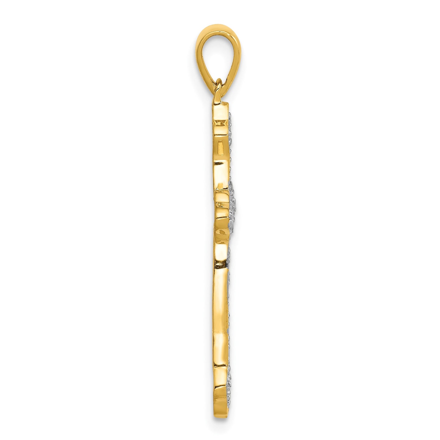 14k 1/10 carat Diamond Cross Pendant