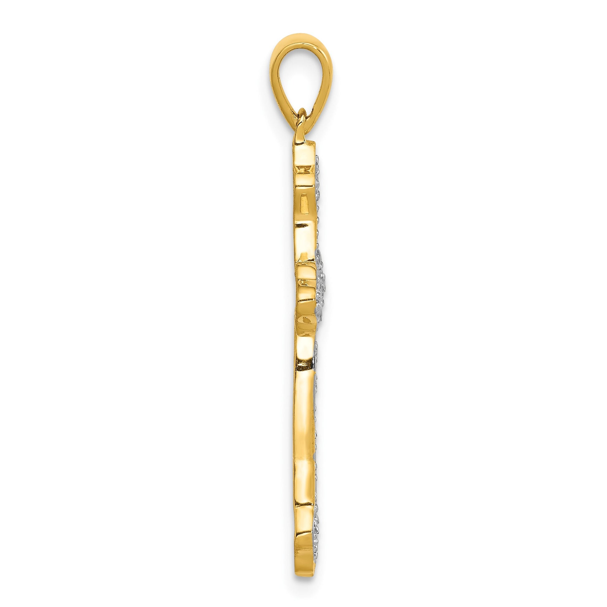 14k 1/10 carat Diamond Cross Pendant