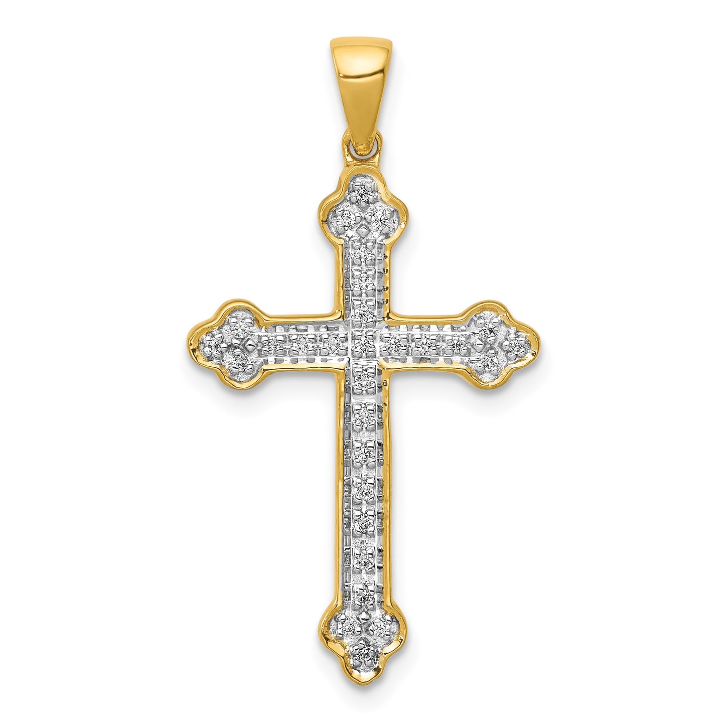 14k 1/10 carat Diamond Cross Pendant