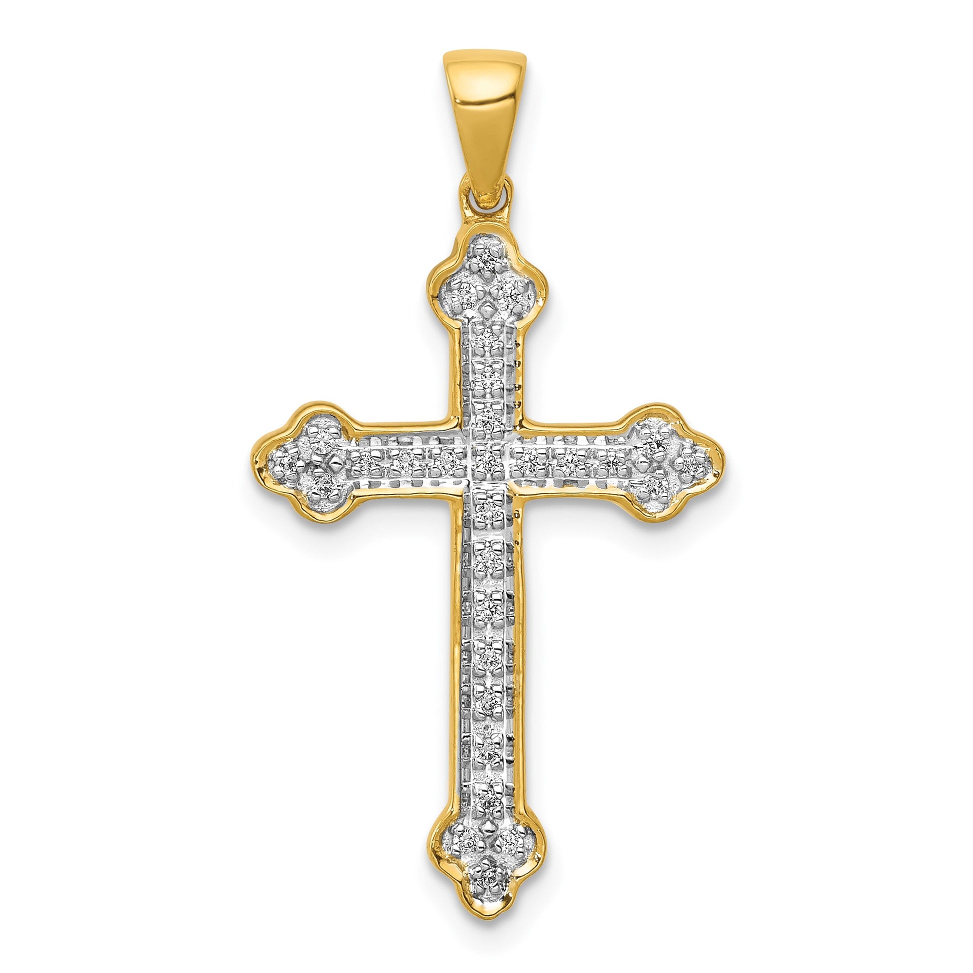 14k 1/10 carat Diamond Cross Pendant