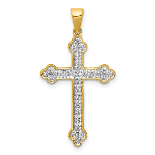 14k 1/10 carat Diamond Cross Pendant