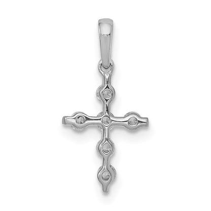14k White Gold 1/6 carat Diamond Cross Pendant