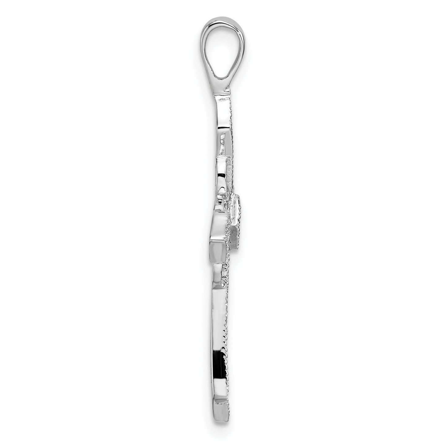 14k White Gold Passion Cross Pendant Mounting