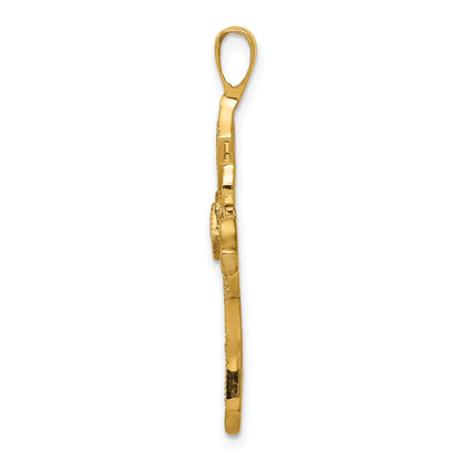 14k 1/3 carat AA Diamond Passion Cross Pendant