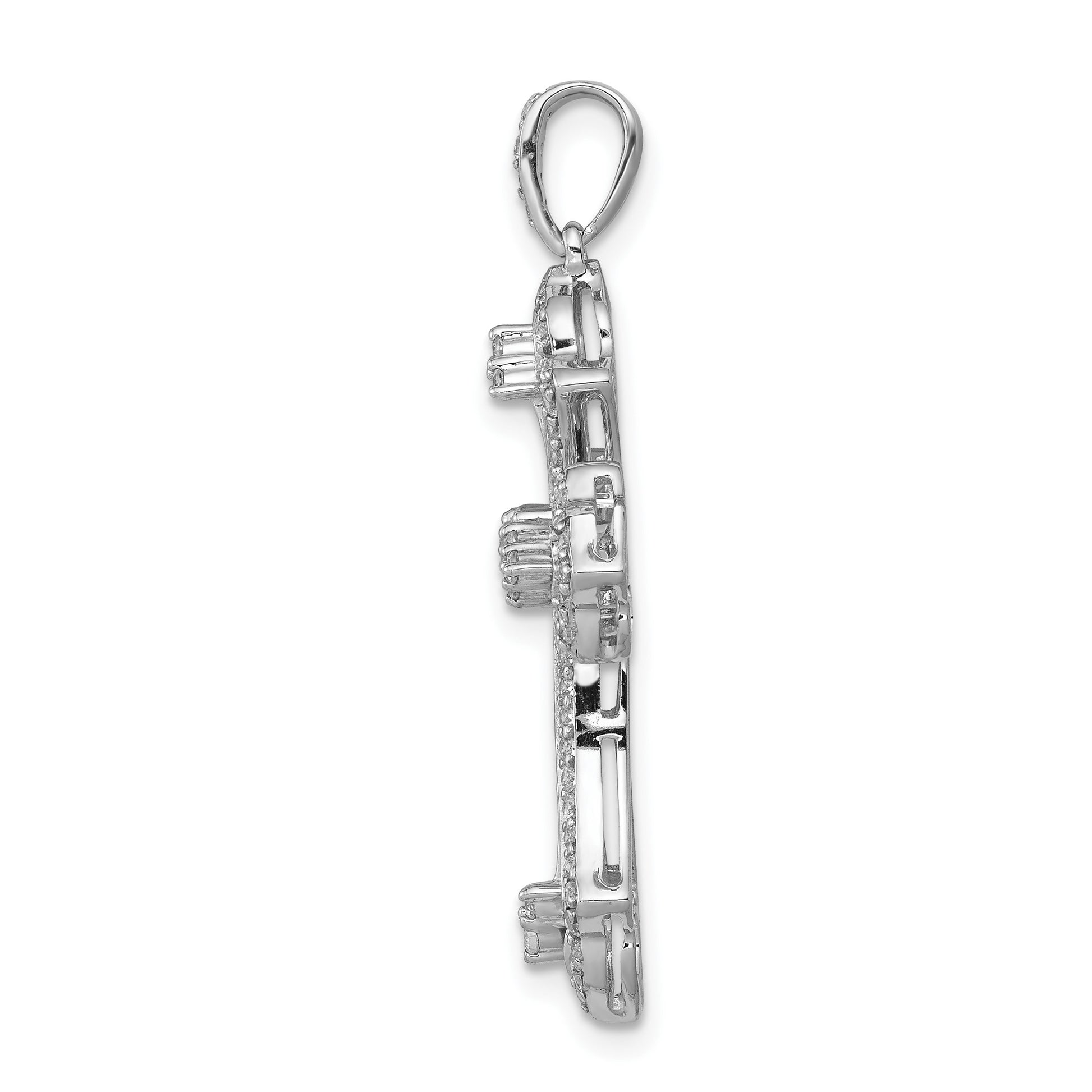 14k White Gold 1/2 carat Diamond Fancy Cross Pendant