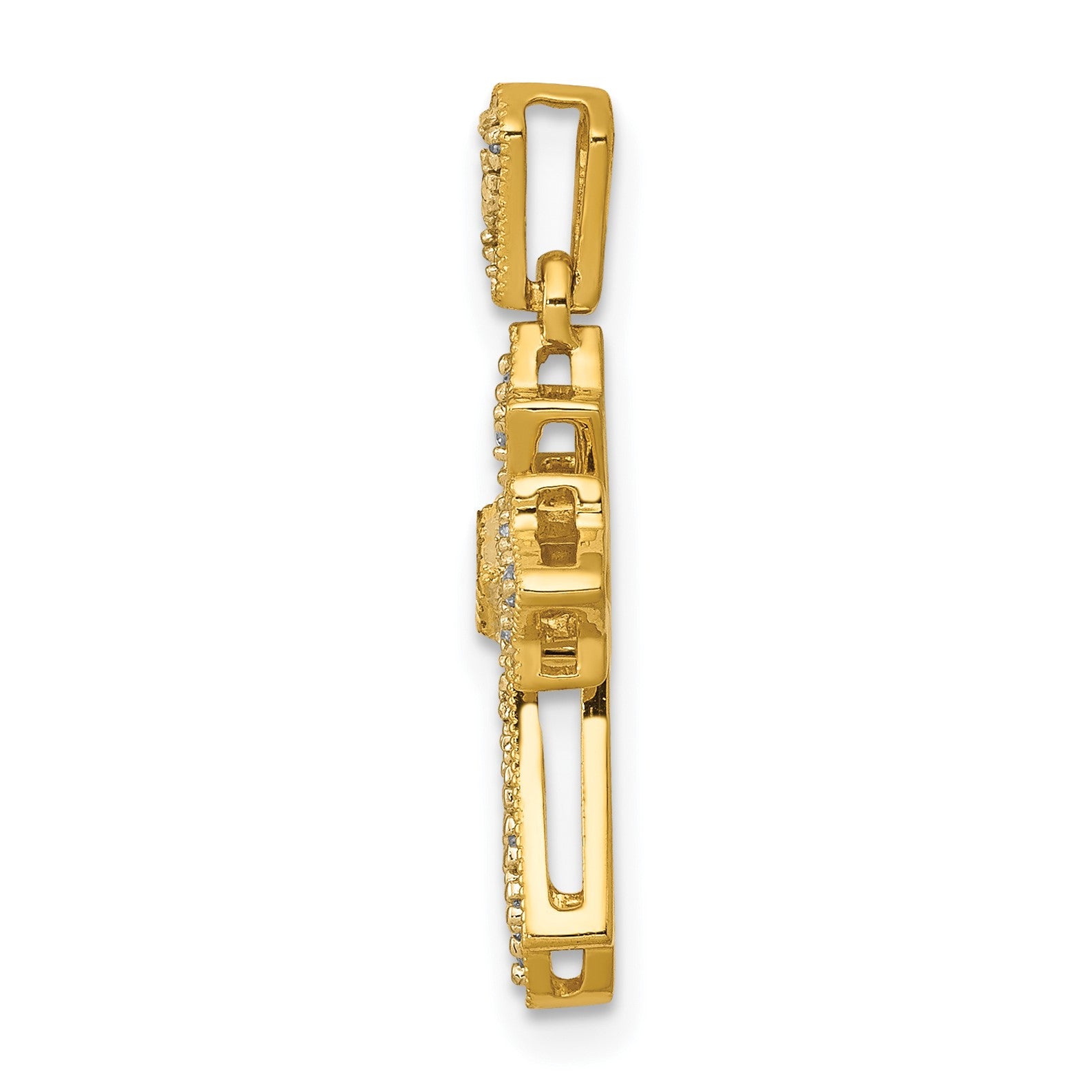 14k 1/10 carat Diamond Fancy Cross Pendant