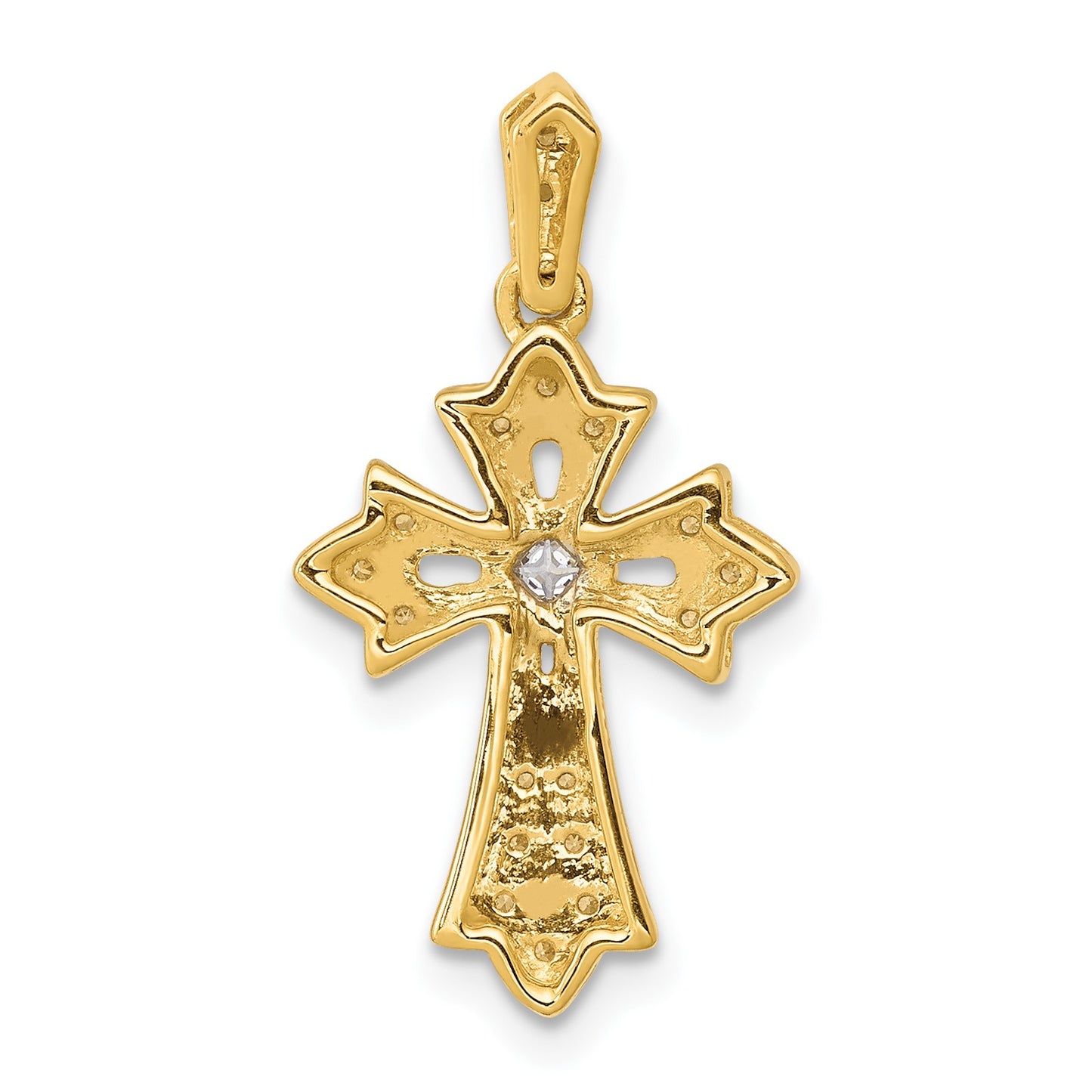 14k 1/10 carat Diamond Fancy Cross Pendant
