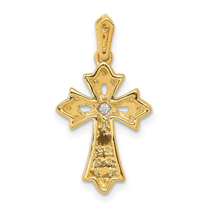 14k 1/10 carat Diamond Fancy Cross Pendant