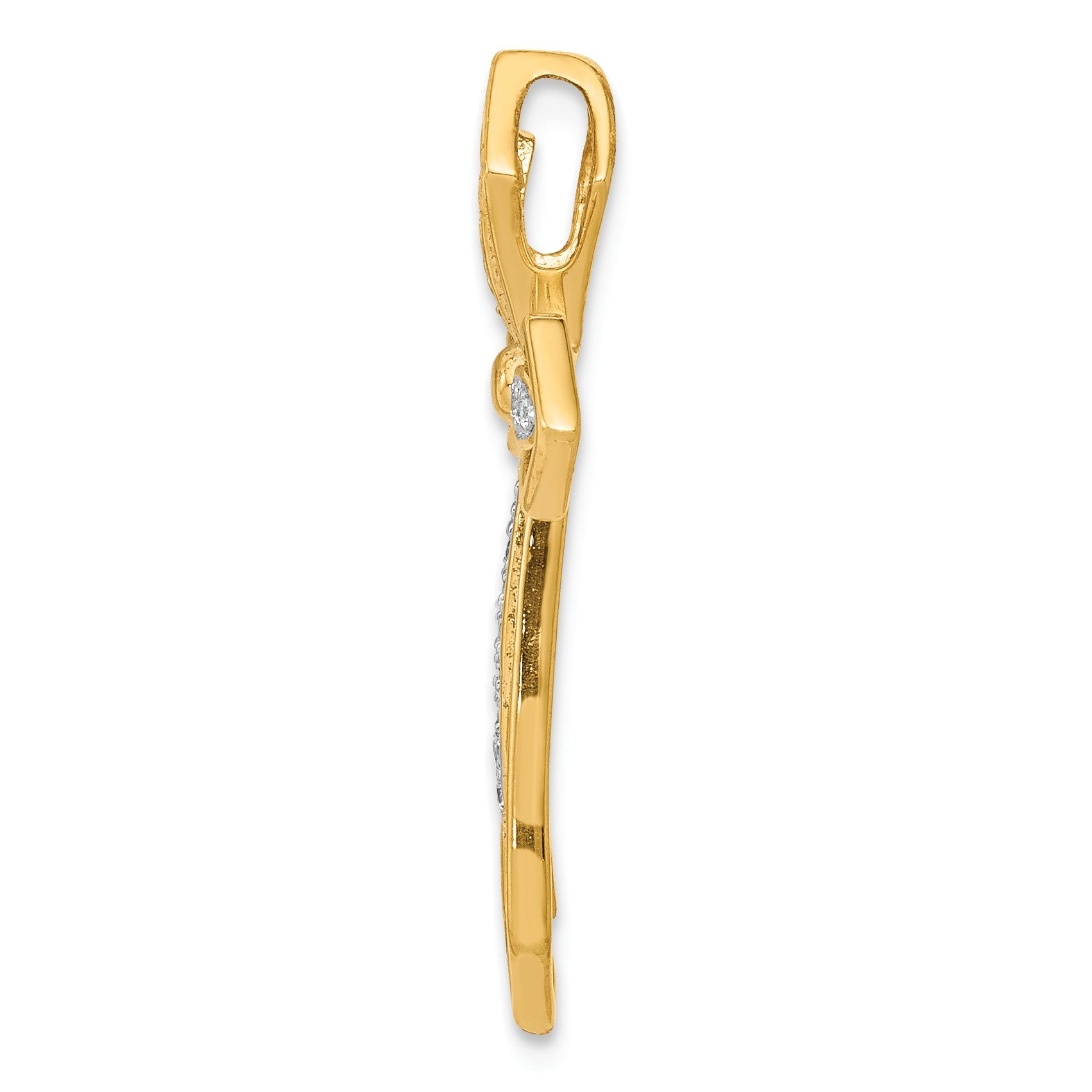 14k 1/15 carat Diamond Cross Chain Slide