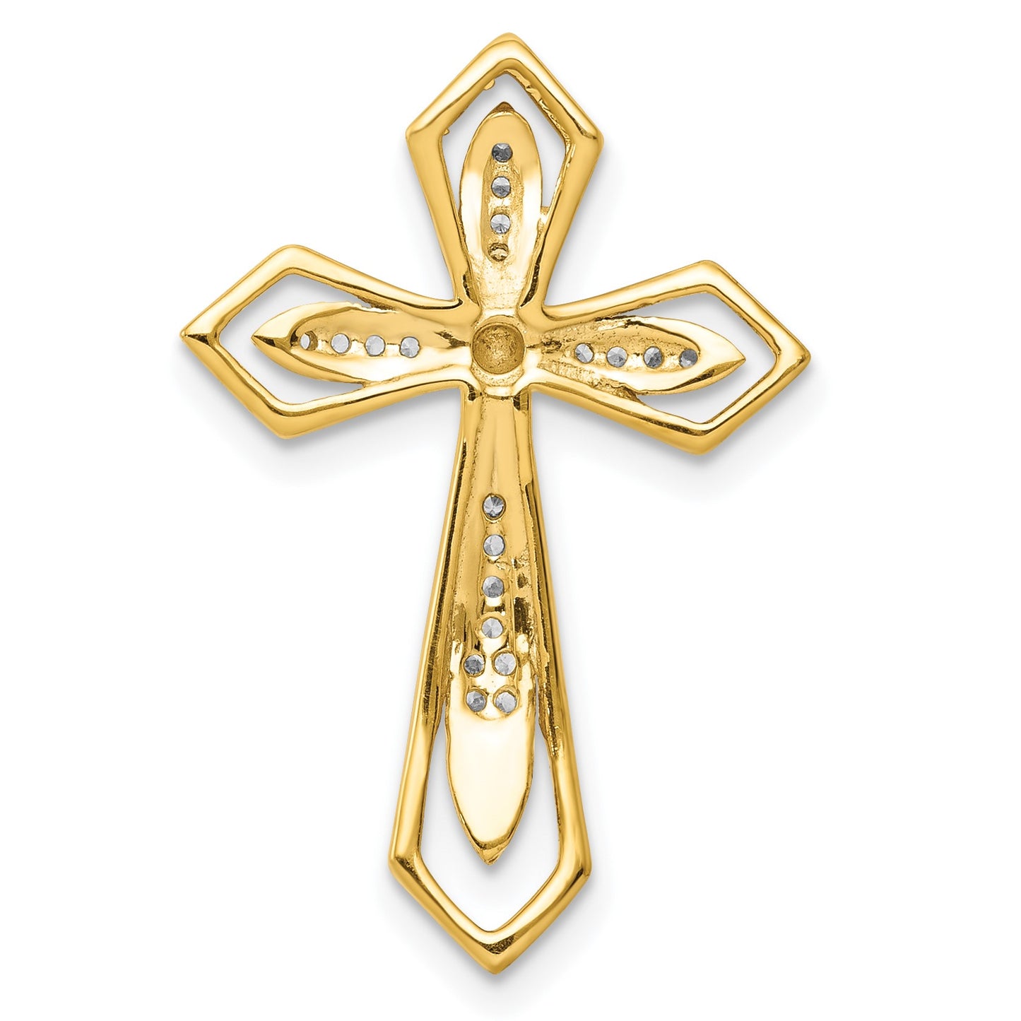 14k 1/15 carat Diamond Cross Chain Slide