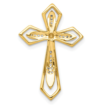 14k 1/15 carat Diamond Cross Chain Slide