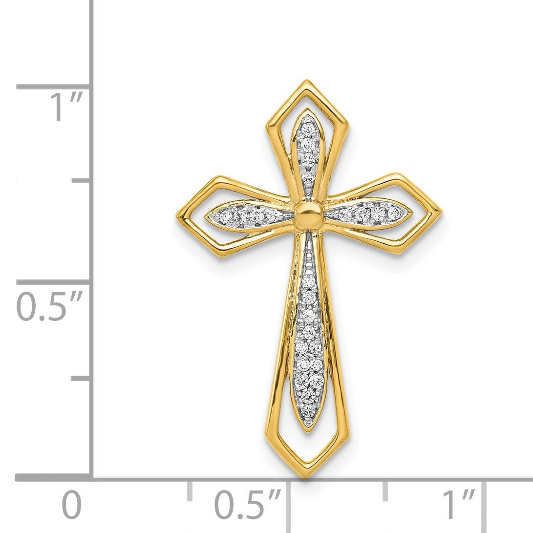 14k 1/15 carat Diamond Cross Chain Slide