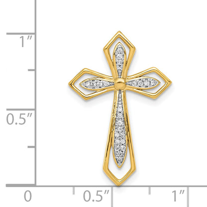 14k 1/15 carat Diamond Cross Chain Slide
