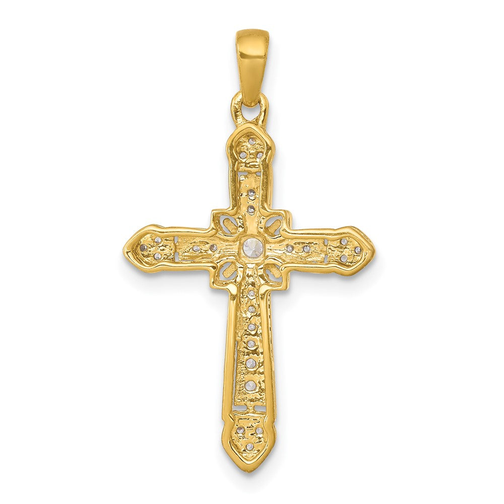 14k 1/6ct. Diamond Filigree Cross Pendant