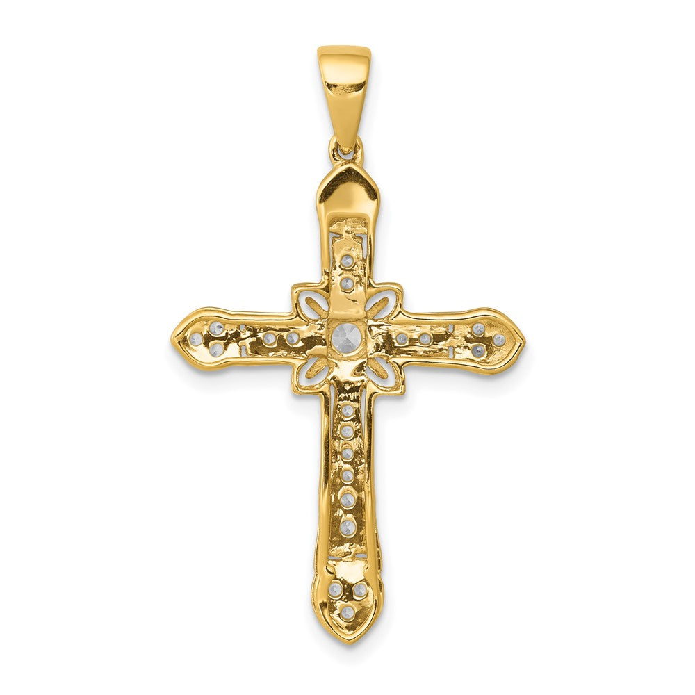 14k 1/3ct. Diamond Filigree Cross Pendant