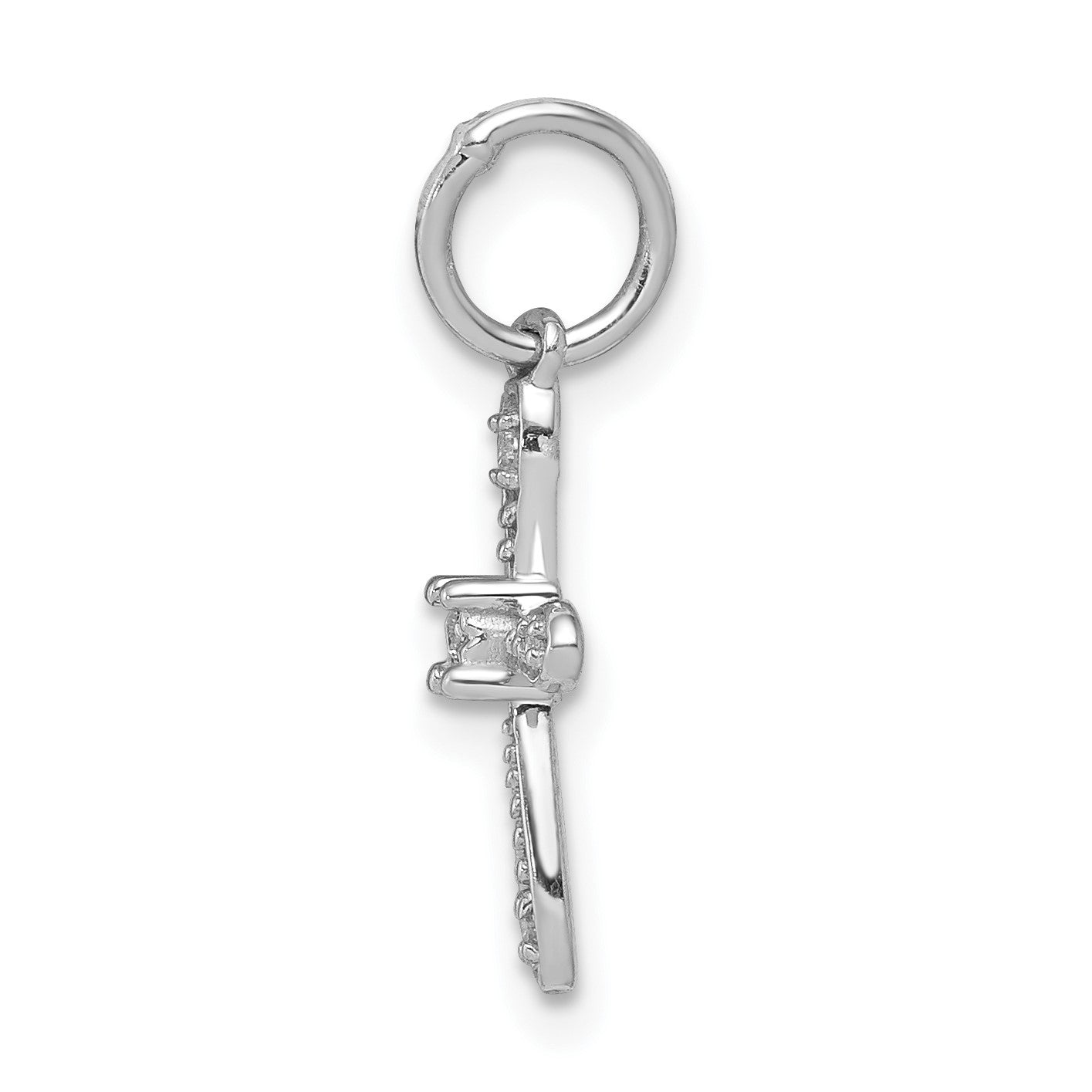14k White Gold .03 carat Diamond Cross Charm