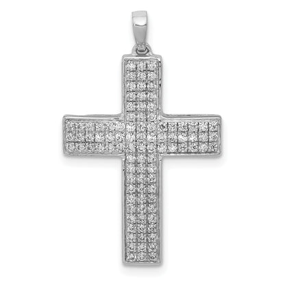 14k White Gold 1/2 carat Diamond Latin Cross Pendant