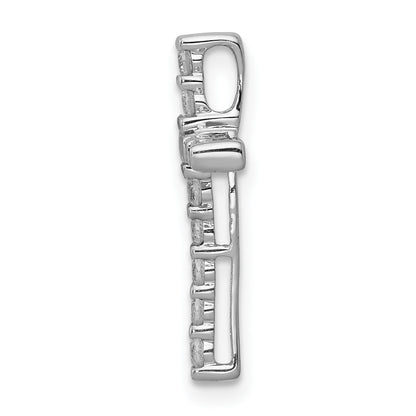 14k White Gold 1/4 carat Diamond Cross Chain Slide