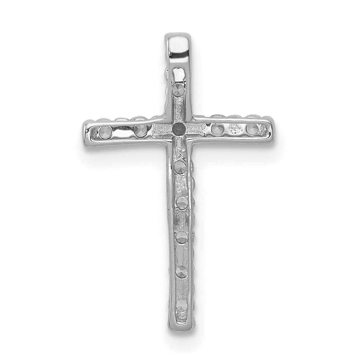 14k White Gold 1/4 carat Diamond Cross Chain Slide