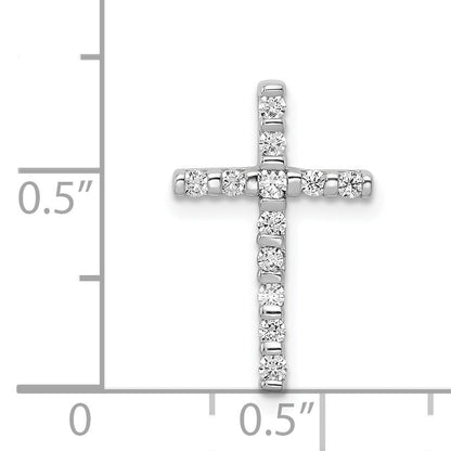 14k White Gold 1/4 carat Diamond Cross Chain Slide